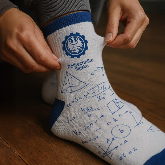 Skarpetki biało-granatowe - obrazek 2